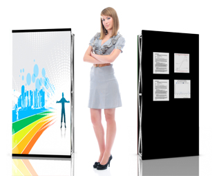 Double-Sided Graphic and Fabric Panels
